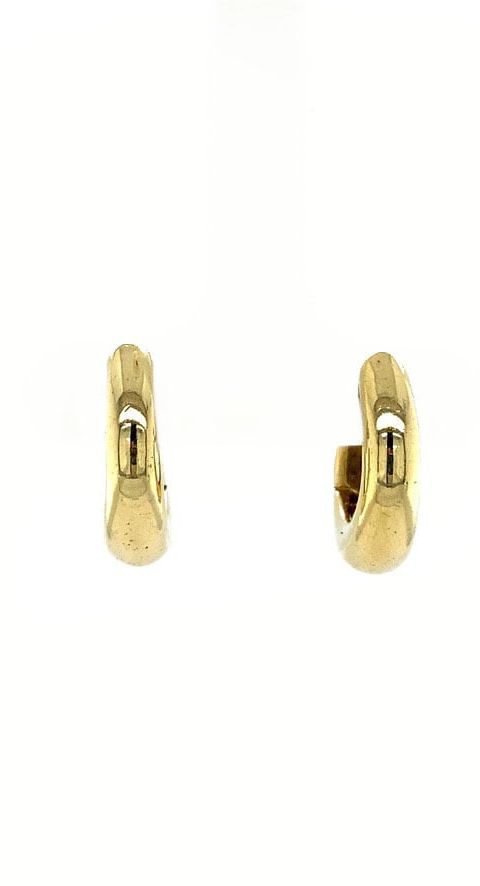 Vintage 18K Gold Smooth Hoop Earrings